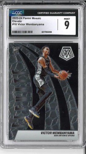 Victor Wembanyama San Antonio Spurs 2023-24 RC NBA Panini Mosaic El graded CGC 9