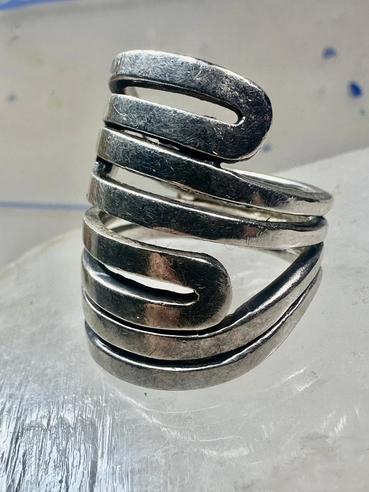 Anillo SIlpada Laberinto Nudillos Banda Talla 5.75 Plata de Ley Mujeres Niñas Foto 3 de 4