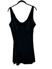 NWT Victoria Secret Velvet Babydoll Dress Med Grunge Fairy Slip Y2K Vtg Black