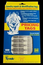 1000 PCS Silver Price Tags Stickers, Jewelry Square Barbell Labels Dumbbell Tags