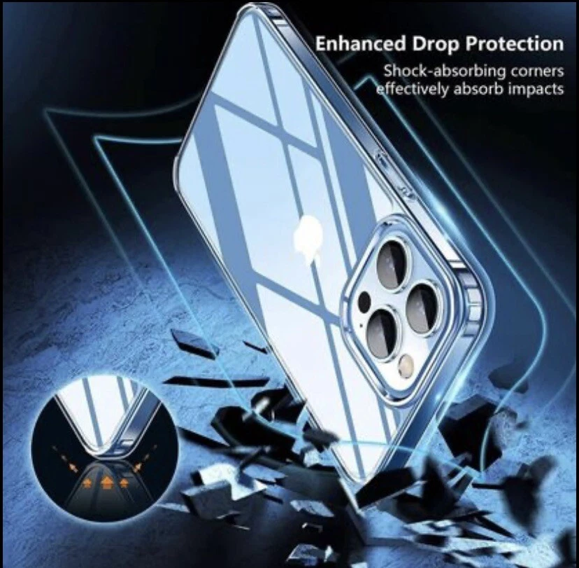 For iPhone 13 13 Pro Max Slim Protective Clear Bumper Shockproof Case Cover - Image 4 of 4