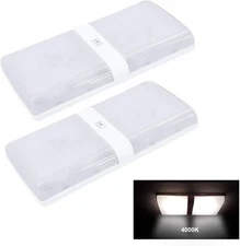 Facon 2Pcs Ceiling Dome Light 12V LED Trailer Camper RV Interior Light 4000K