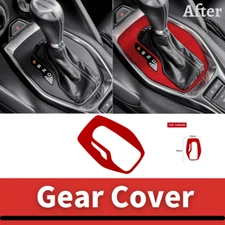Gear Shift Console Left Hand Driver Cover For Camaro 16-20 Red 1P Leather/ABS