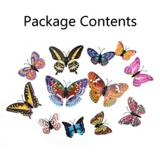 12Pcs 3D Luminous Butterfly Wall Stickers Double Layer Decals Home Art Decor