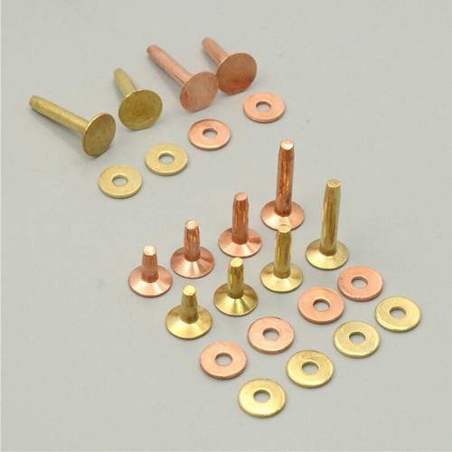 10X Solid Copper Screws Rivets Burrs Fasteners DIY Leather Craft Saddlery Repair - Picture 5 of 31