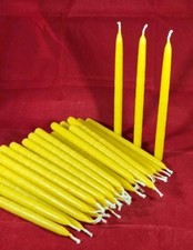40 x 100% PURE beeswax HAND DIPPED TAPER CANDLES ECO-FRIENDLY size: 14cm x 1 cm