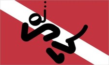 5in x 3in Snorkeler Diver Down Flag Sticker Car Truck Vehicle Bumper Decal