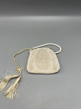 Czechoslovakia Hand Beaded Change Handled Change Purse vintage Rare Design