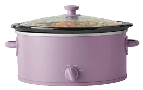 Mainstays 6QT Slow Cooker, Lilac Bloom,11.65 x 16.22 x 9.37 Inches New