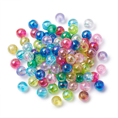 Cuentas Acrílicas Transparent AB, 1000 Piezas, Redondas, Color Mezclados, 4mm, Agujero: 1,5mm - AliExprs