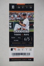 DETROIT TIGERS VS TAMPA BAY RAYS 6/5/2013 FULL TICKET ~ DOUG FISTER