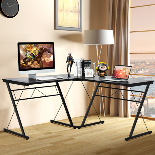 Costway 59" L-Shaped Corner Desk Home Office Computer Table Study Workstation - Picture 3 of 12