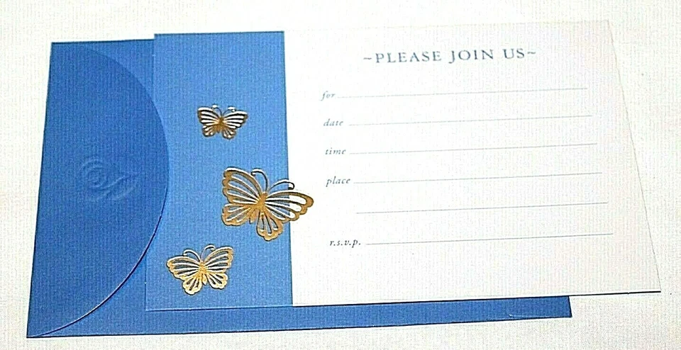 Tarjetas de invitación mariposa American Greetings "Please Join Us" con sobres de 10 quilates Foto 2 de 3