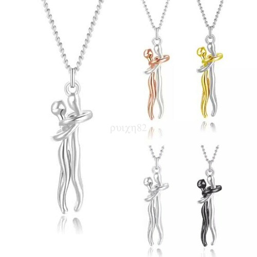 Forever Love Couple Necklace Affectionate Hug Pendant Xmas Valentine's Day Gifts - Picture 3 of 40