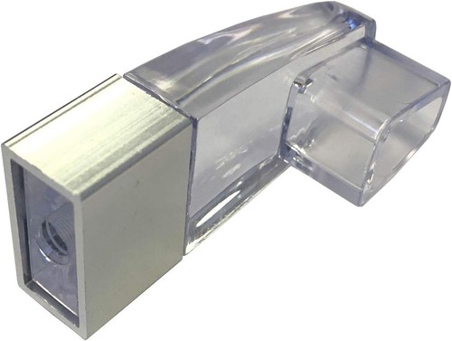 Clear Acrylic Towel Bar Brackets with Bright Chrome Sleeve - Picture 5 of 6