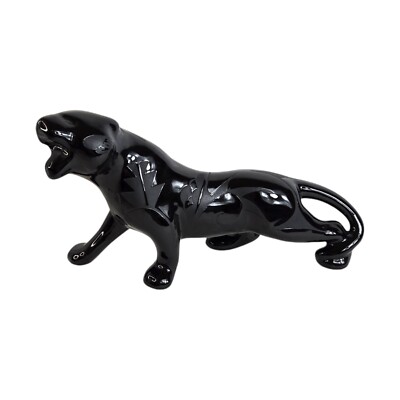 Native American Large Panther Black Signed Ben Saxon Sculpture Figure 11'' rare