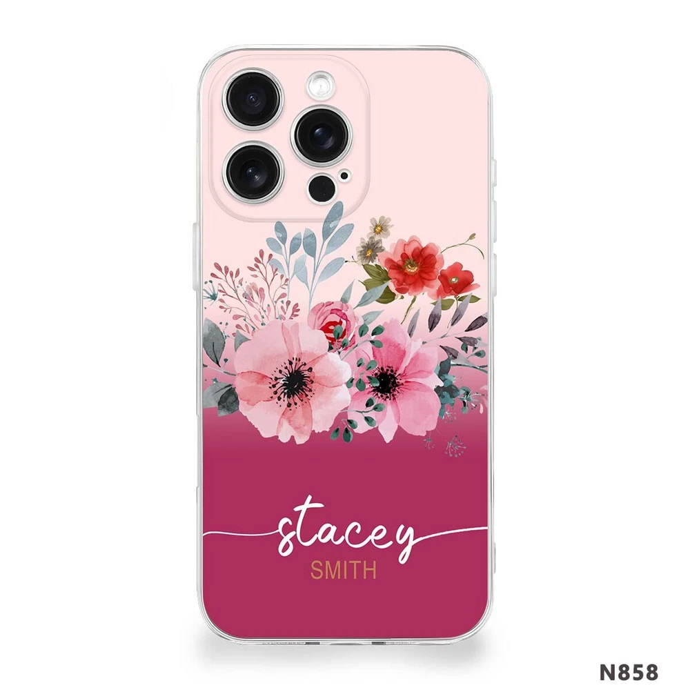 Floral TPU Phone Case for iPhone 15 16 Plus 14 13 12 11 XS Pro Max