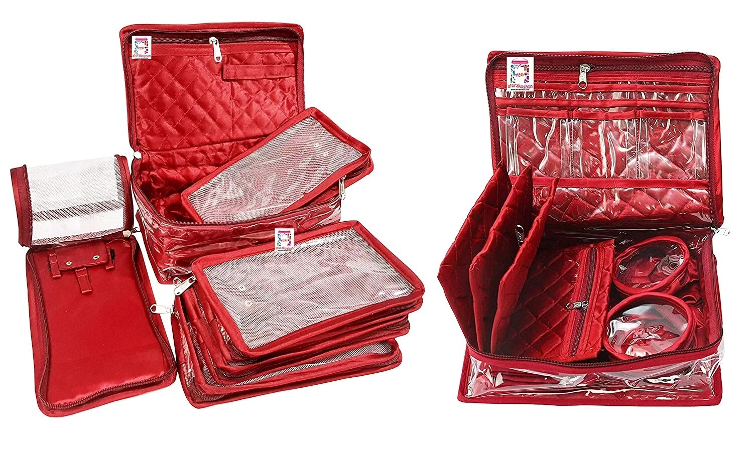 Jewelry Gift Boxes Satin Earring Ring Necklace Pendant Storage Cases Wedding Bag