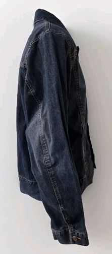 Structure Jean Jacket Men's Adult Size XL Silver Button Down Pockets Blue Collar - Picture 8 of 14