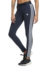 Image of Womens Ladies Adidas Leggings Bottoms Pants - Running Fitness Gym - Navy Blue