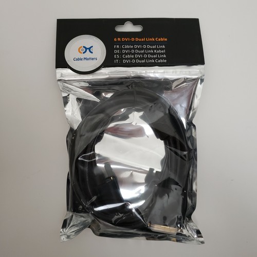 Cable Matters Computer Monitor 6 Ft DVI-D Dual Link Cable (New)