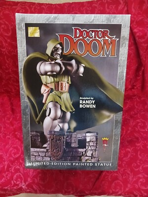 Rare sealed full size 14'' Statue deco gift Dr. Doom Statue Randy Bowen maquette 
