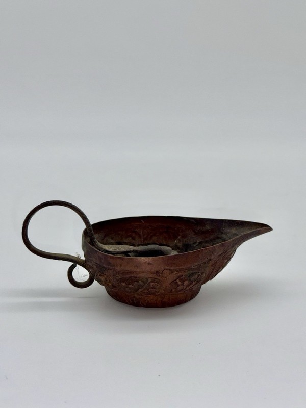 Antique Copper Lamp Candle Holder From Nepal Tibetan Buddhist Hindu
