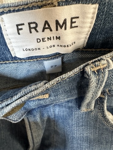 Frame Denim Le High Skinny Braided Seam Jean Sandbar Sz 27 - Picture 5 of 8