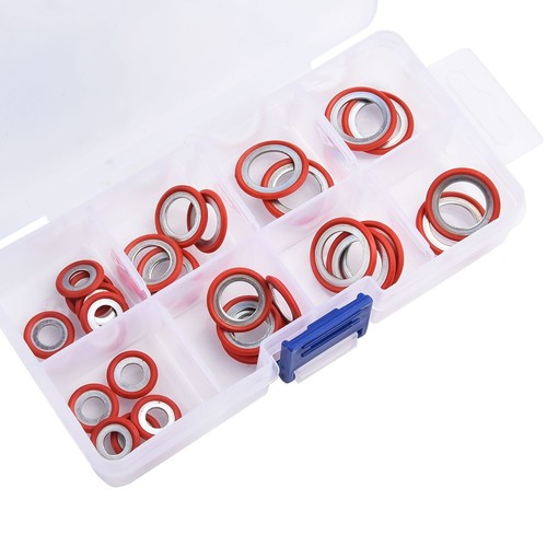 Assorted Sizes Gasket Combination Set for Car Air Conditioning 30 Washers - Picture 12 of 18