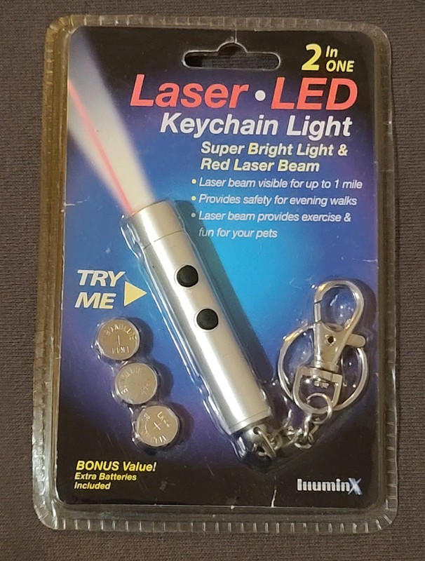illuminX Laser LED Keychain Light - Red Laser Beam