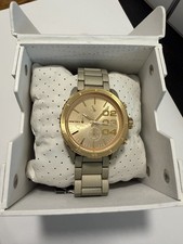 DIESEL DZ5303 GOLD TONE DIAL WOMENS CHRONOGRAPH TITANIUM STEEL WATCH 42MM