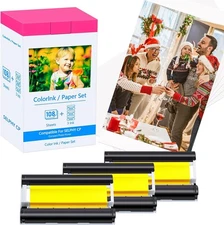 KP-108IN KP108 Compatible for Canon Selphy CP1500 CP1300 Ink and Paper Set
