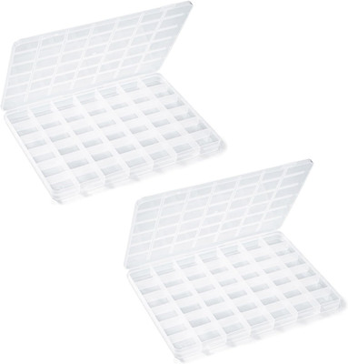 2Pcs 42 Grids Plastic Bead Organizer Beads Storage Containers Bead Holder Organi