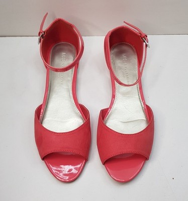 M&S INSOLIA GRÖSSE 8 UK EU42 DAMEN ROSA OPEN TOE SLINGBACK SANDALEN SCHUHE BREITERE PASSFORM