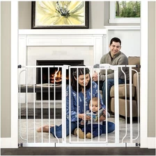 Easy Step 49-Inch Extra Wide Baby Gate, Includes 4-Inch and 12-Inch Extension Ki