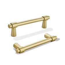5 Pack 3.5 Inch Brushed Gold Cabinet Pulls Zinc Alloy Modern Handles