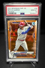 2021 Bowman Chrome Sapphire - Bryce Harper - Orange Refractor - PSA 10 - #96