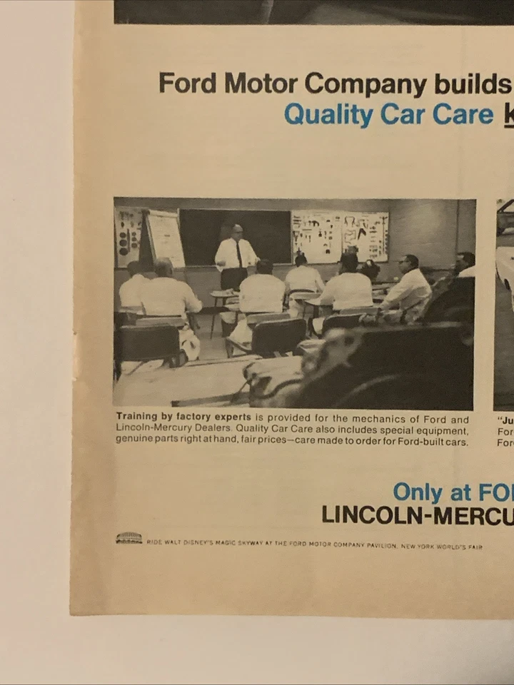 Ford Motor Co 1965 calidad cuidado del automóvil anuncio impreso seguridad/piezas/servicio de colección años 60 Foto 4 de 4
