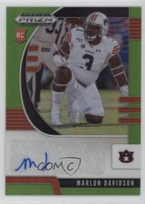 2020 Panini Prizm Draft Picks Rookies Neon Green /125 Marlon Davidson Auto 18t1