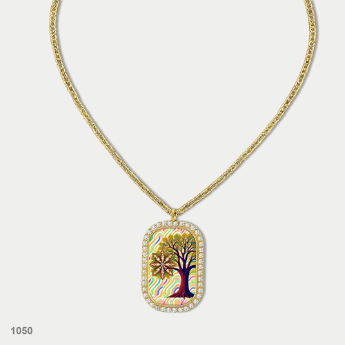 Gorgeous Tree Of Life Pendant Necklace Chain Printed Dog Tag Chain Gift Design R - Picture 2 of 4