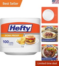 Everyday Soak Proof Disposable Foam Plates, 8.9 Inches, 100 Count, Disposable...