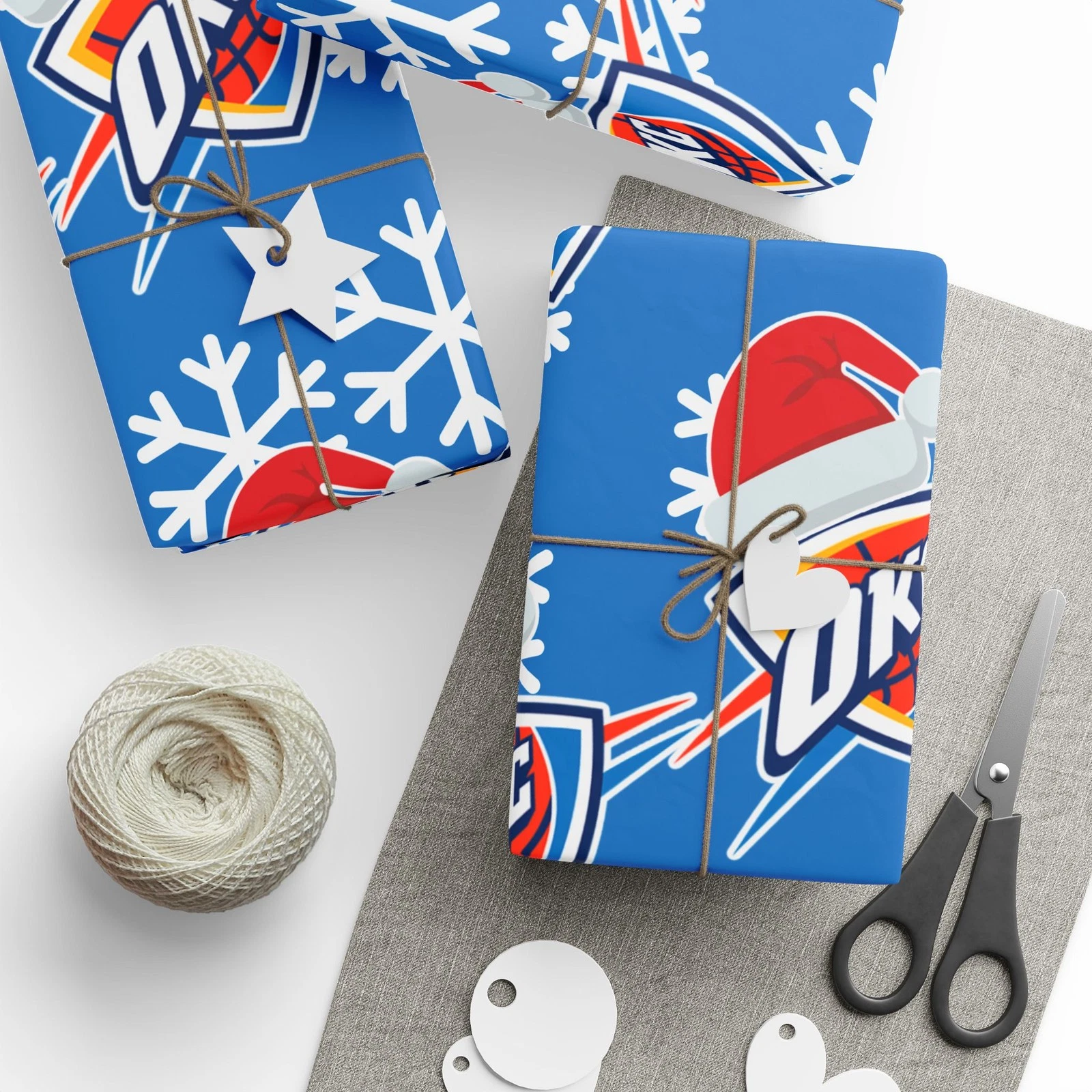 Oklahoma City Thunder Gift Wrapping Paper for Holidays Christmas
