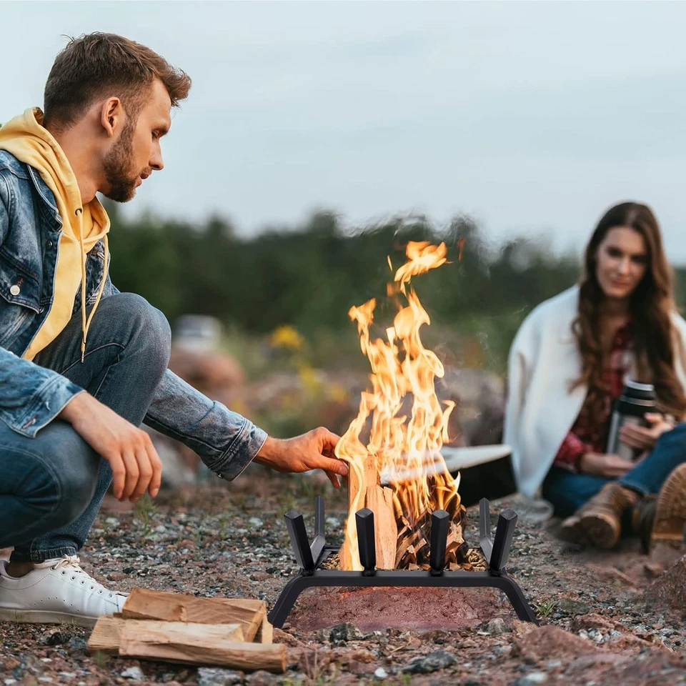 Rejilla de chimenea portátil de hierro fundido de 14 pulgadas para una gestión eficiente de la leña Foto 4 de 4