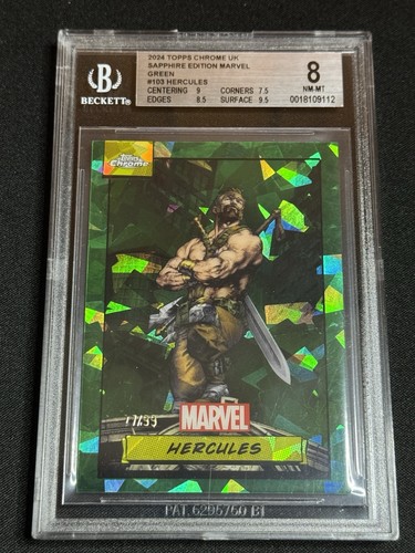 2024 Topps Chrome Marvel Sapphire HERCULES Green /99 #103 BGS 8