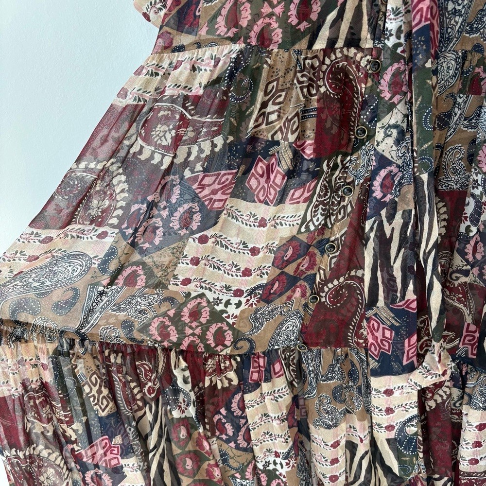 Veronica Beard Isra Multicolor Patchwork Print 10… - image 11