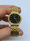 Vtg 1991 Seiko V701-6k58 Men's Quartz Watch Gold Tone/Black Face *Needs Battery*