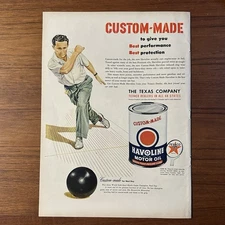 1950 Texaco Havoline Motor Oil Ad Custom-made for Ned Day Bowling