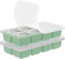 2 Pack Silicone 2 Inch Large Ice Cube Molds for Cocktails Wine Fruit and Bourbon