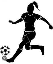 Vinyl Decal - Girl Soccer Player (May Personalize w/ Name), Various Colors