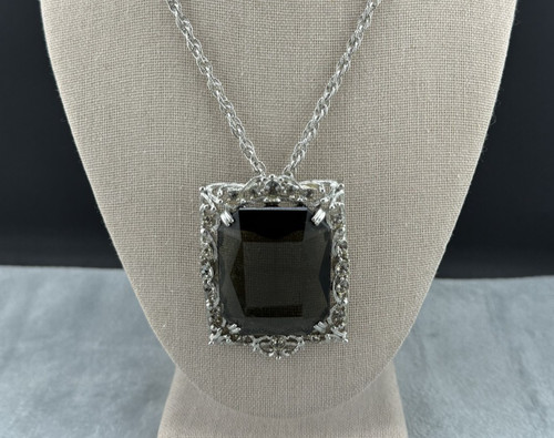 Vintage Sarah Coventry Necklace Brooch Celebrity Silver Tone 17" Signed